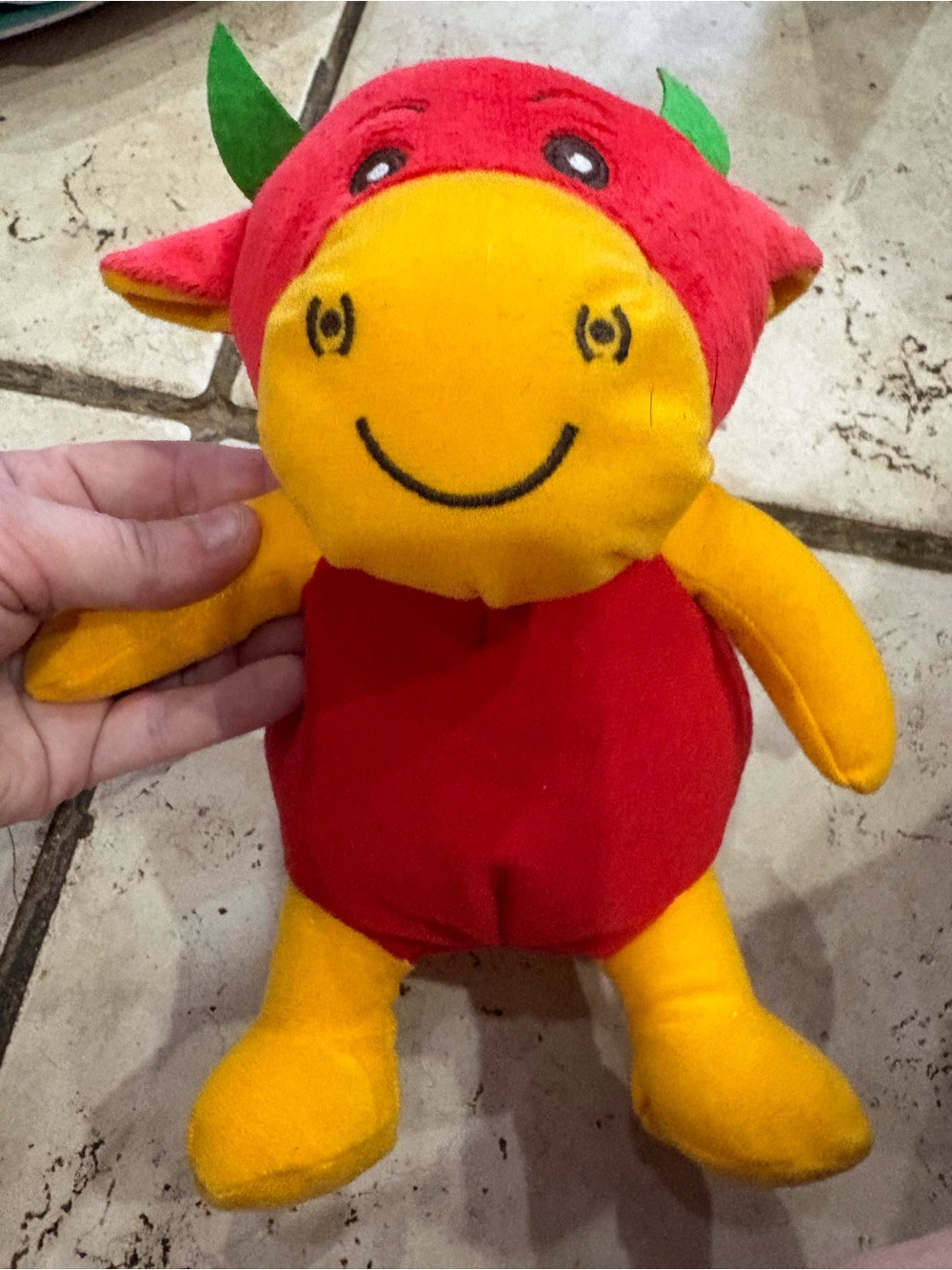 Target Plush Red & Yellow Monster with Green Horns